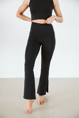 Flare pants with side split / Black from Audella Athleisure