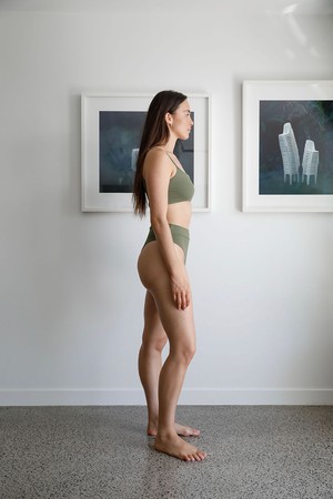 Panelled High Waist Bottom | Cactus from AURAI SWIM