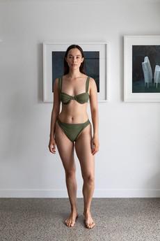 Ruched Balconette Top | Cactus via AURAI SWIM