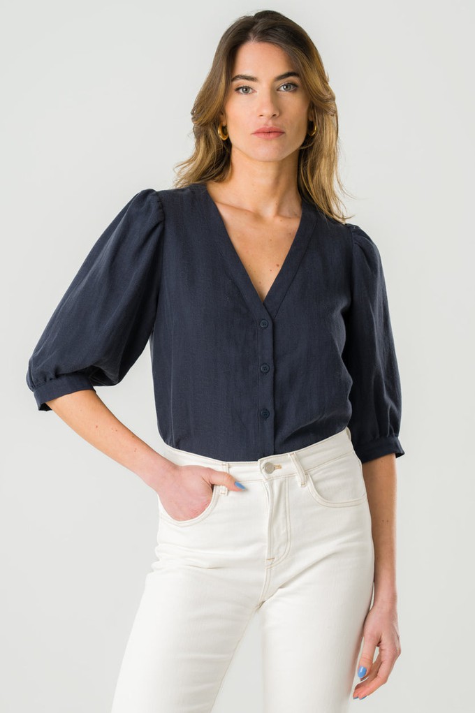 Navy Aster blouse from avani apparel