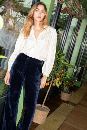 Pants Laurier navy velvet from avani apparel