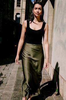 Skirt Iris green via avani apparel