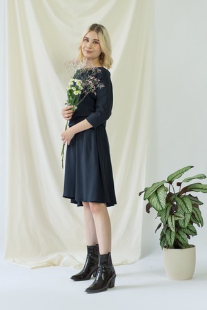 Lisa | Elegant Dress in Navy Blue with off shoulder option from AYANI
