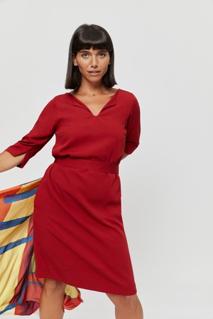 Catherine | Dress in Red with optional belt from AYANI