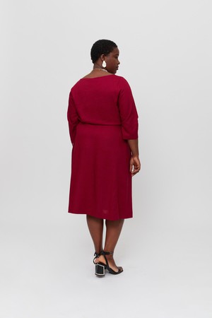 Emilia | Midi A-line Dress in Red from AYANI