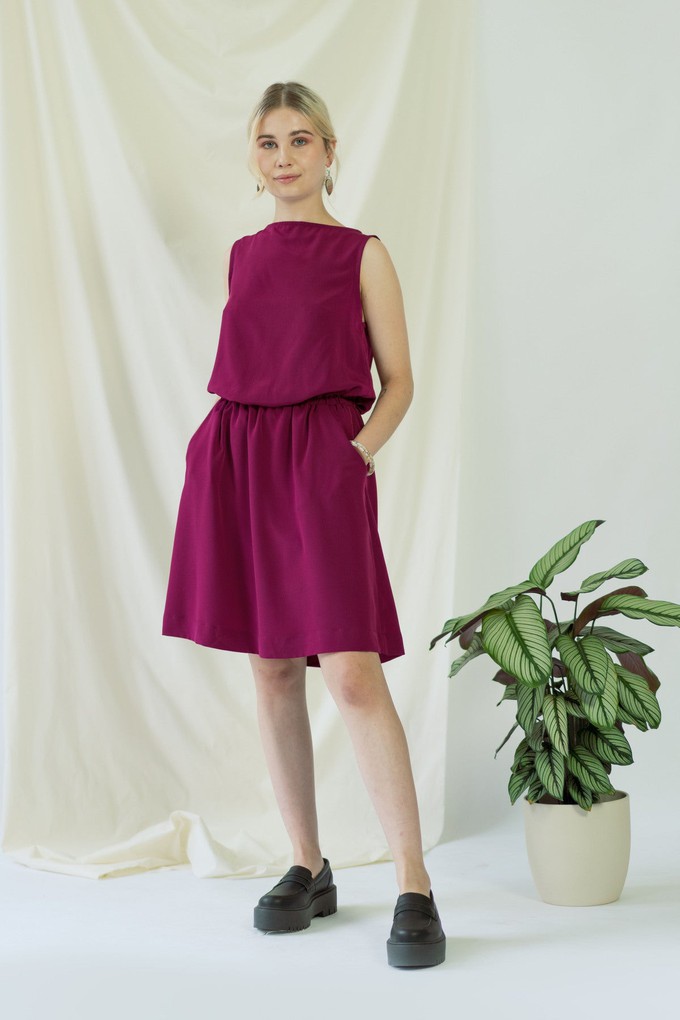 Bella | Sleeveless drapey dress in Magenta from AYANI