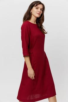 Emilia | Midi A-line Dress in Red via AYANI
