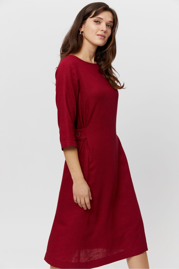 Emilia | Midi A-line Dress in Red from AYANI