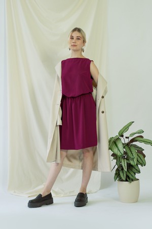 Bella | Sleeveless drapey dress in Magenta from AYANI
