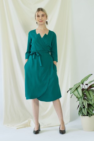 Marlene | Classy Wrap Dress in Green from AYANI