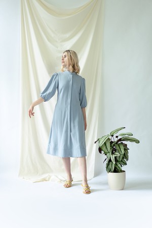 Melanie Shirt Dress with balloon sleeves in Light Blue from AYANI