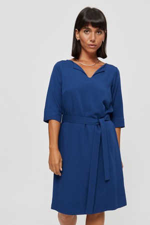 Catherine | Dress in Classic Blue with optional belt from AYANI