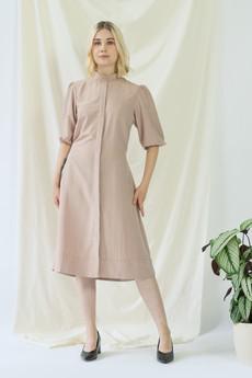Melanie | Shirt Dress with balloon sleeves in rose via AYANI