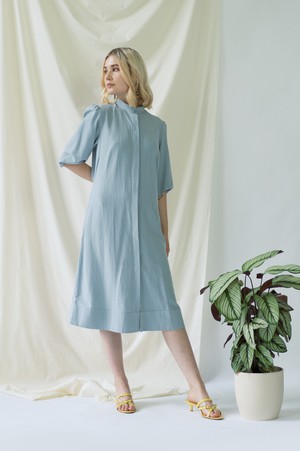 Melanie Shirt Dress with balloon sleeves in Light Blue from AYANI