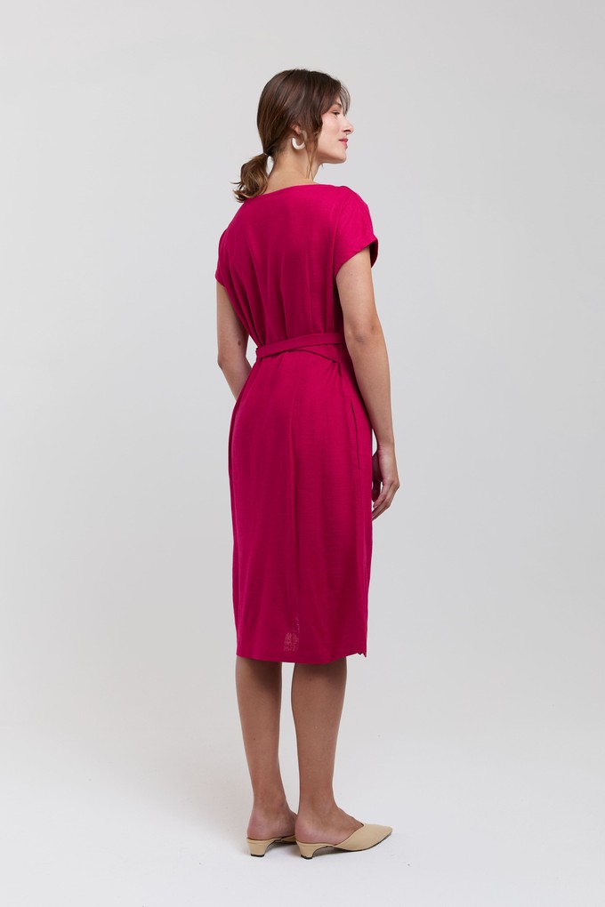 Julia | Elegant Midi Dress with Waist Belts in Cherry Red from AYANI