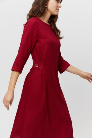 Emilia | Midi A-line Dress in Red from AYANI