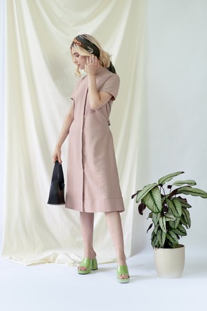 Melanie | Shirt Dress with short sleeves in rose from AYANI