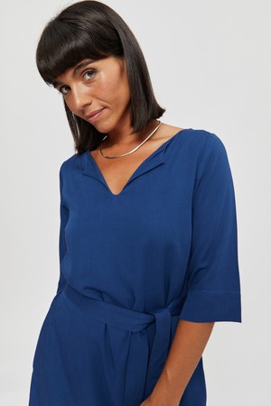 Catherine | Dress in Classic Blue with optional belt from AYANI