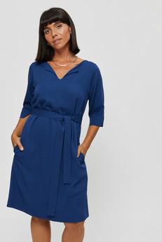 Catherine | Dress in Classic Blue with optional belt via AYANI