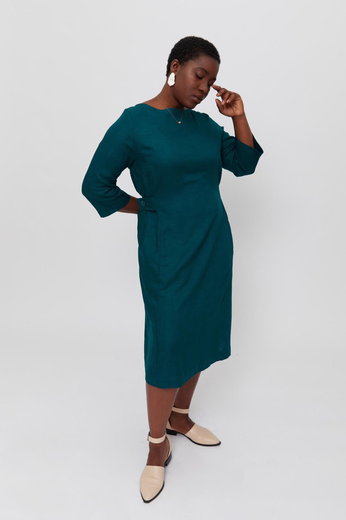 Emilia | Midi A-line Dress in Green from AYANI