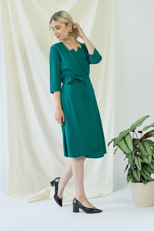 Marlene | Classy Wrap Dress in Green from AYANI