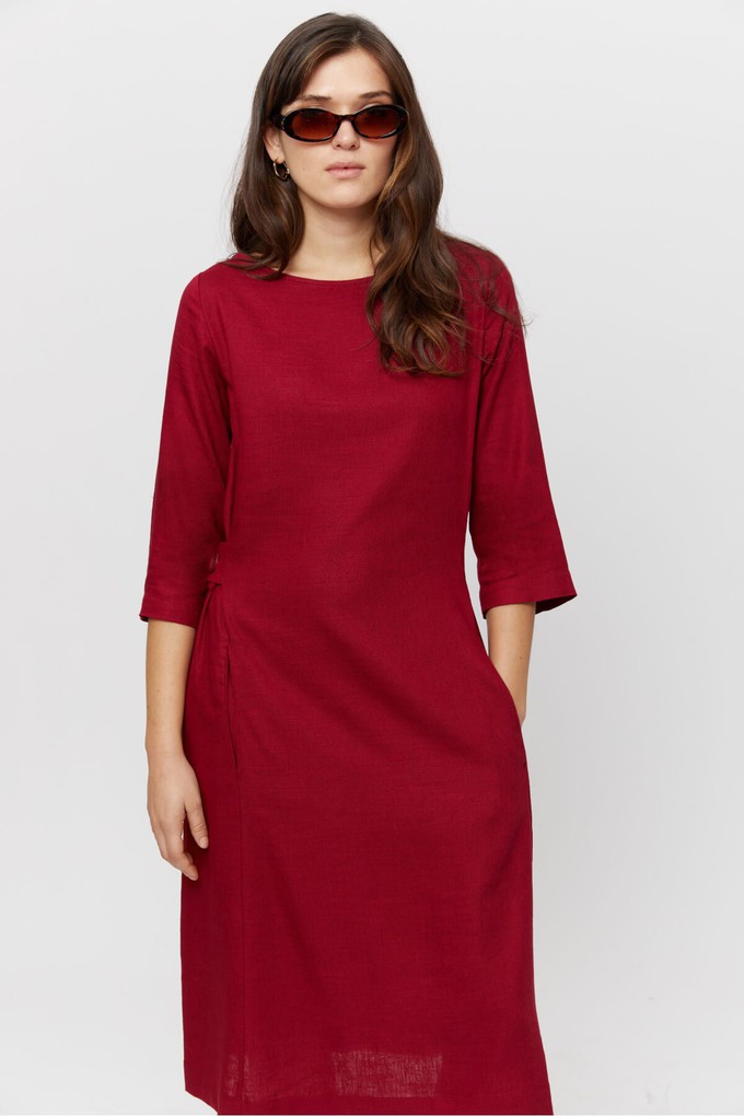 Emilia | Midi A-line Dress in Red from AYANI