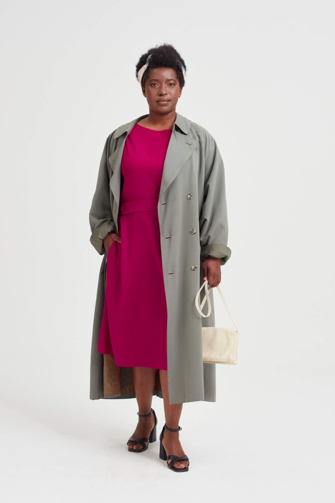 Sati | Midi Dress with Boat Neck in Cherry Red from AYANI