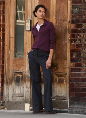 Gwynnie Wool Blend Wide Leg Trousers from Baukjen