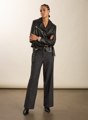 Petite Gwynnie Wool Blend Wide Leg Trousers from Baukjen