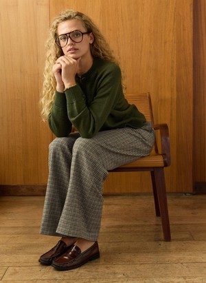 Suna Wool Blend Crew Neck Cardigan from Baukjen