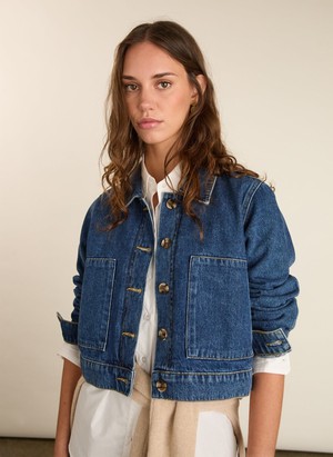Kristi Organic Cotton Cropped Denim Jacket from Baukjen