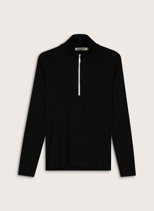 Clayton Organic Cotton Zip Turtleneck Top from Baukjen
