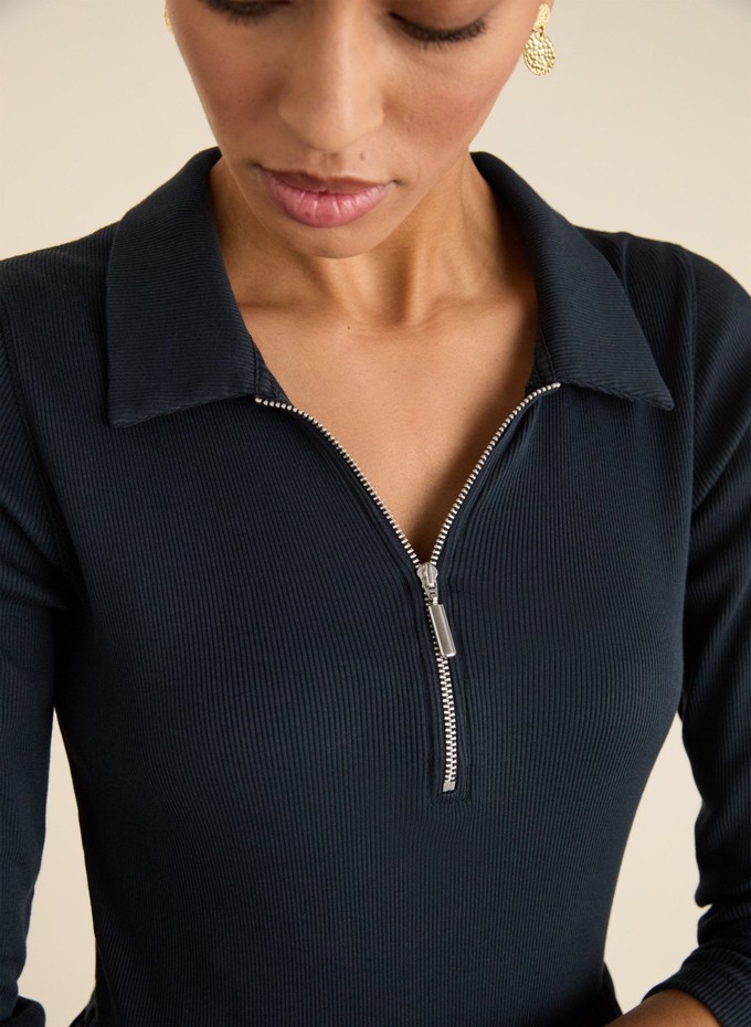Kate Fabric Mix Zip Collar Dress from Baukjen