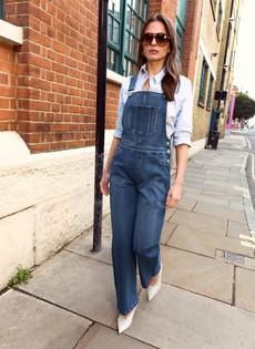 Joanna Organic Cotton Stretch Wide Leg Dungarees via Baukjen