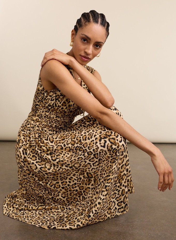 Kyrah Printed Waisted Midi Dress from Baukjen