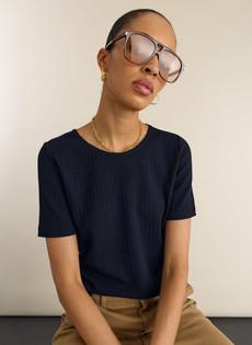 Gabriella Ribbed T-shirt via Baukjen