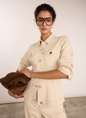 Louise Organic Cotton Waisted Denim Jacket from Baukjen