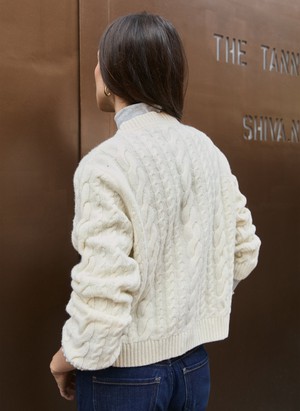 Harri Wool Blend Cable Cardigan from Baukjen