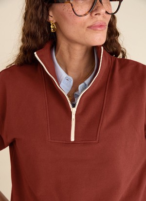 Maddox Organic Cotton Half Zip Sweatshirt from Baukjen