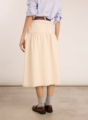 Georgia Organic Denim Midi Skirt from Baukjen