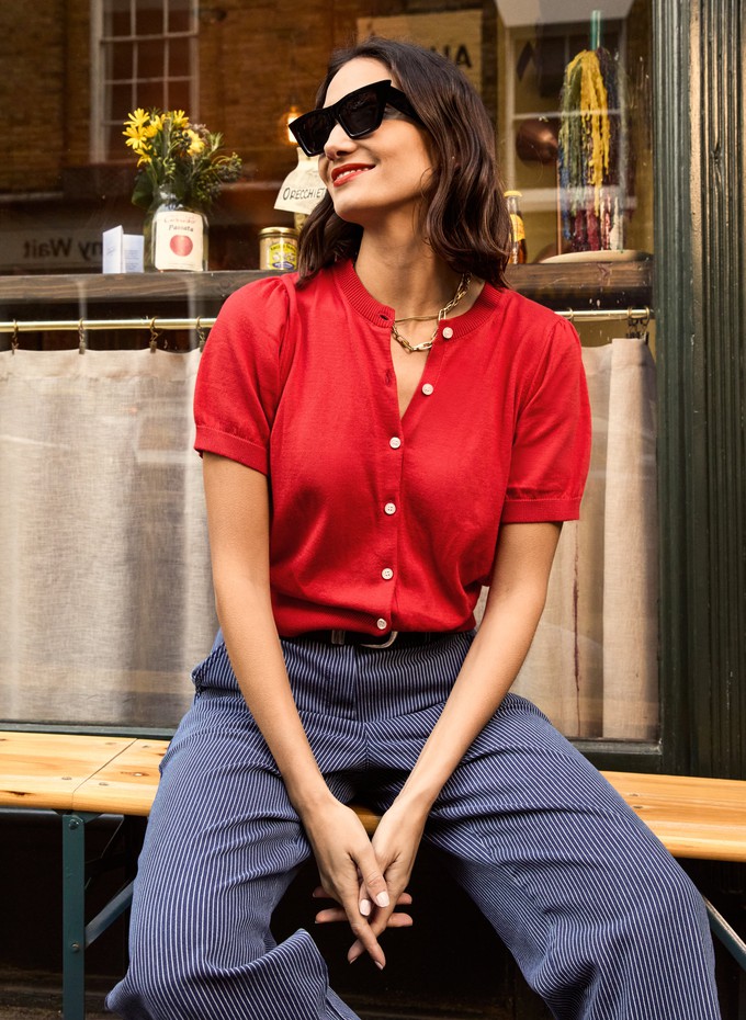 Sasha Organic Cotton Short Sleeve Cardigan from Baukjen Sasha Organic Cotton Short Sleeve Cardigan from Baukjen