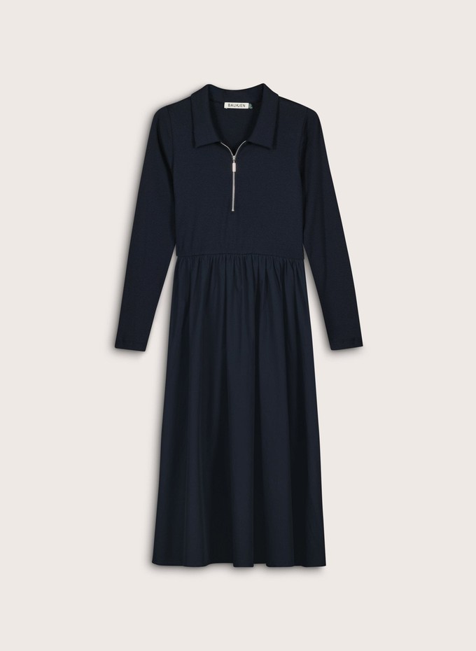 Kate Fabric Mix Zip Collar Dress from Baukjen