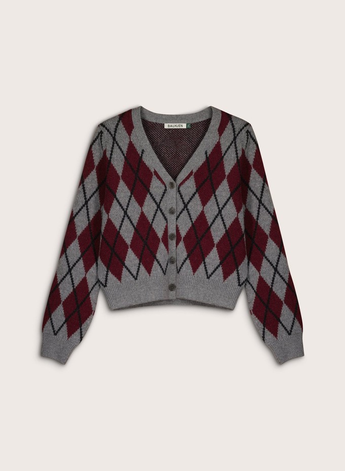 Clemence Wool Blend Argyle Cardigan from Baukjen