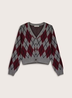Clemence Wool Blend Argyle Cardigan from Baukjen
