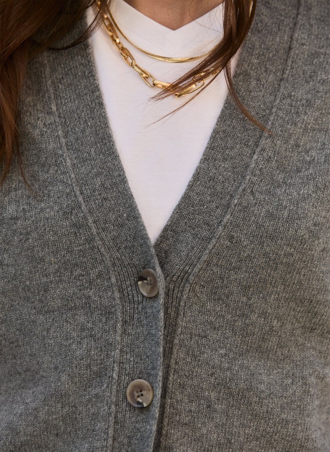 Celine V-neck Wool Blend Cardigan from Baukjen