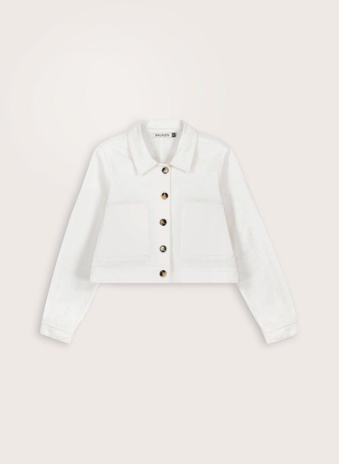 Kristi Organic Cotton Cropped Denim Jacket from Baukjen