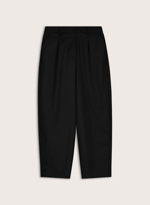 Evora Wool Blend Barrel Leg Trousers from Baukjen