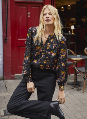 Meadow Satin Printed Blouse from Baukjen