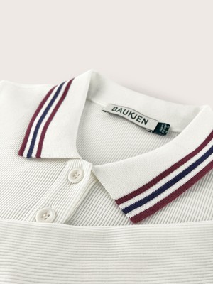 Cameron Organic Cotton Stripe Collar Top from Baukjen