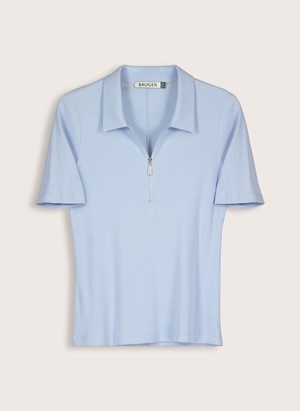 Ivy Organic Rib Zip Collar Top from Baukjen